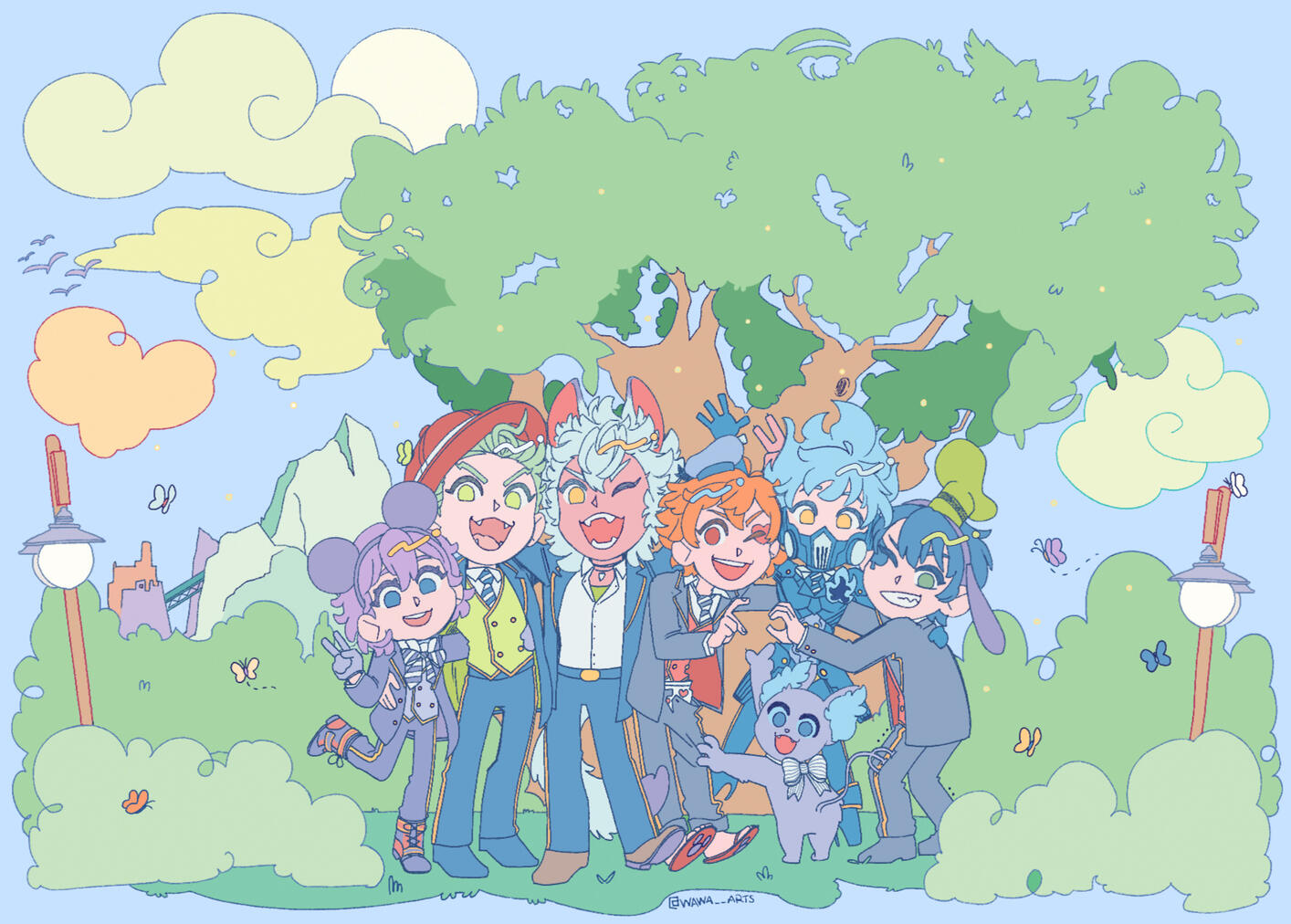 Twisted Wonderland "First Year's Disney Trip" Fanart