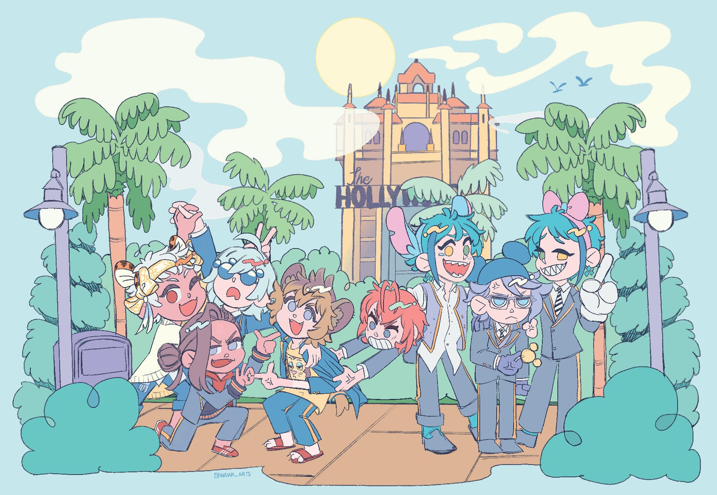 Twisted Wonderland "Second Year's Disney Trip" Fanart