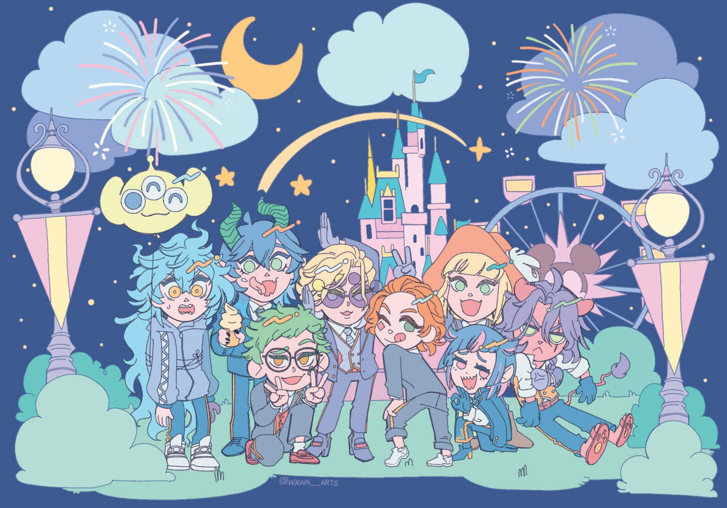 Twisted Wonderland "Third Year's Disney Trip" Fanart