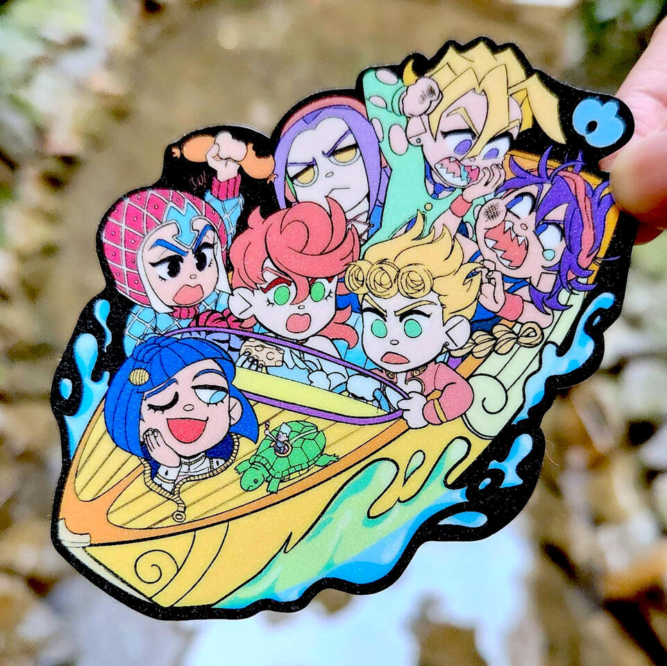 Golden Wind Glitter Sticker