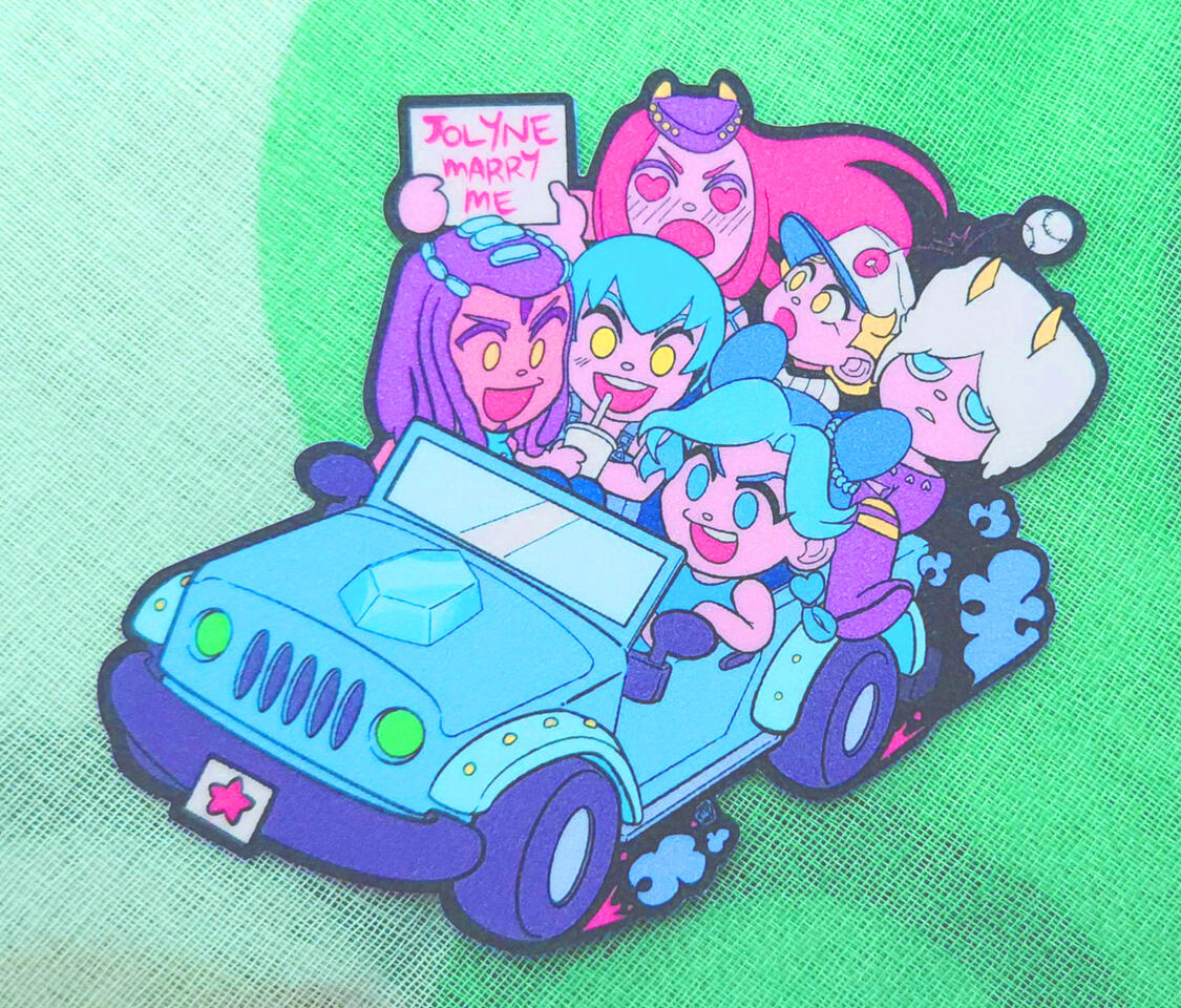 Stone Ocean Glitter Sticker